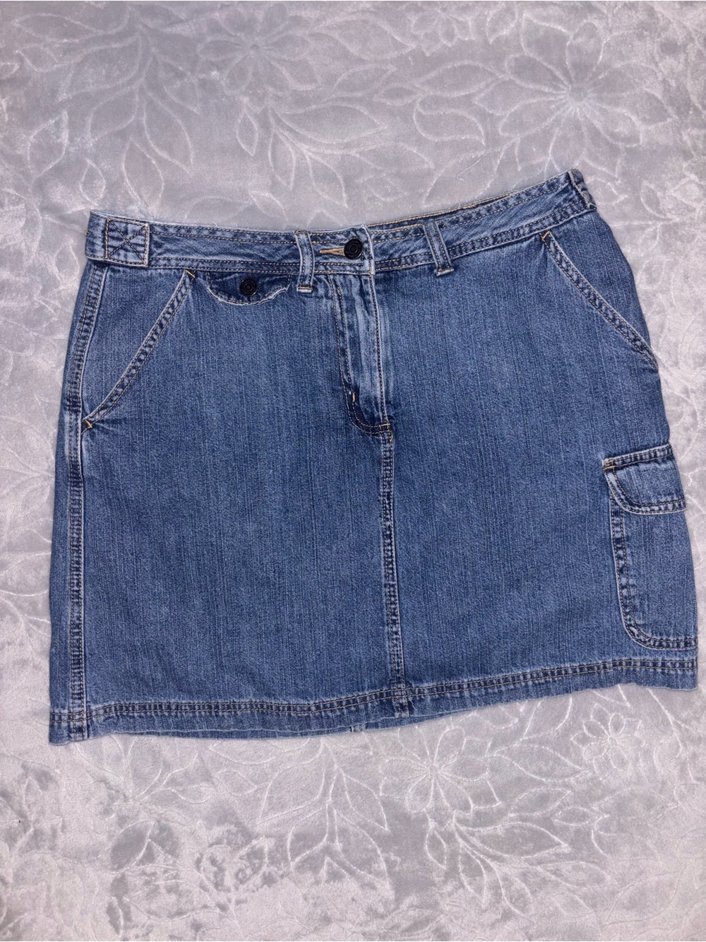 St. John's Bay Denim Mini Skort - Picture 4 of 9